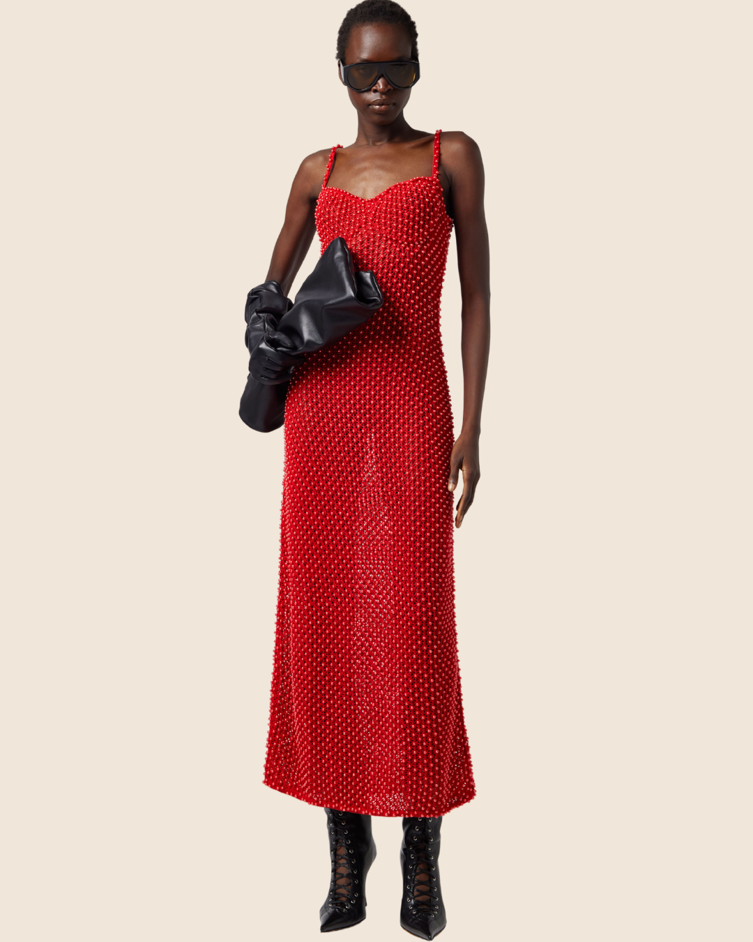 Beaded Knit Column Dress