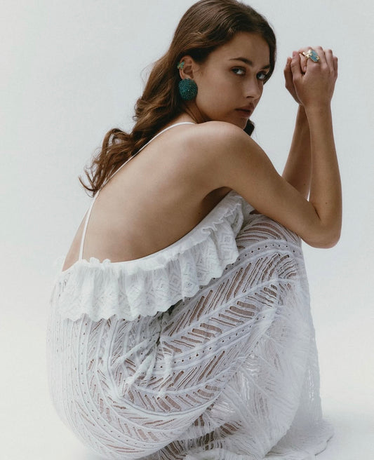 Knit Ruffle Maxi Dress