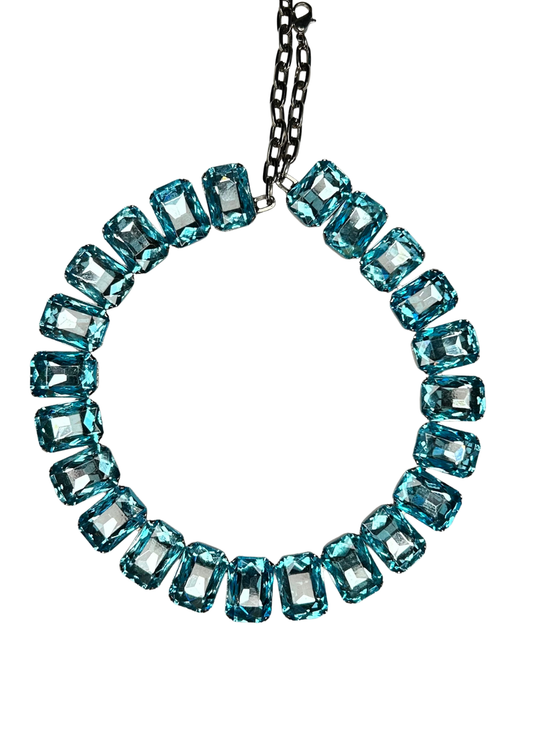Turquoise Crystal Collar Necklace