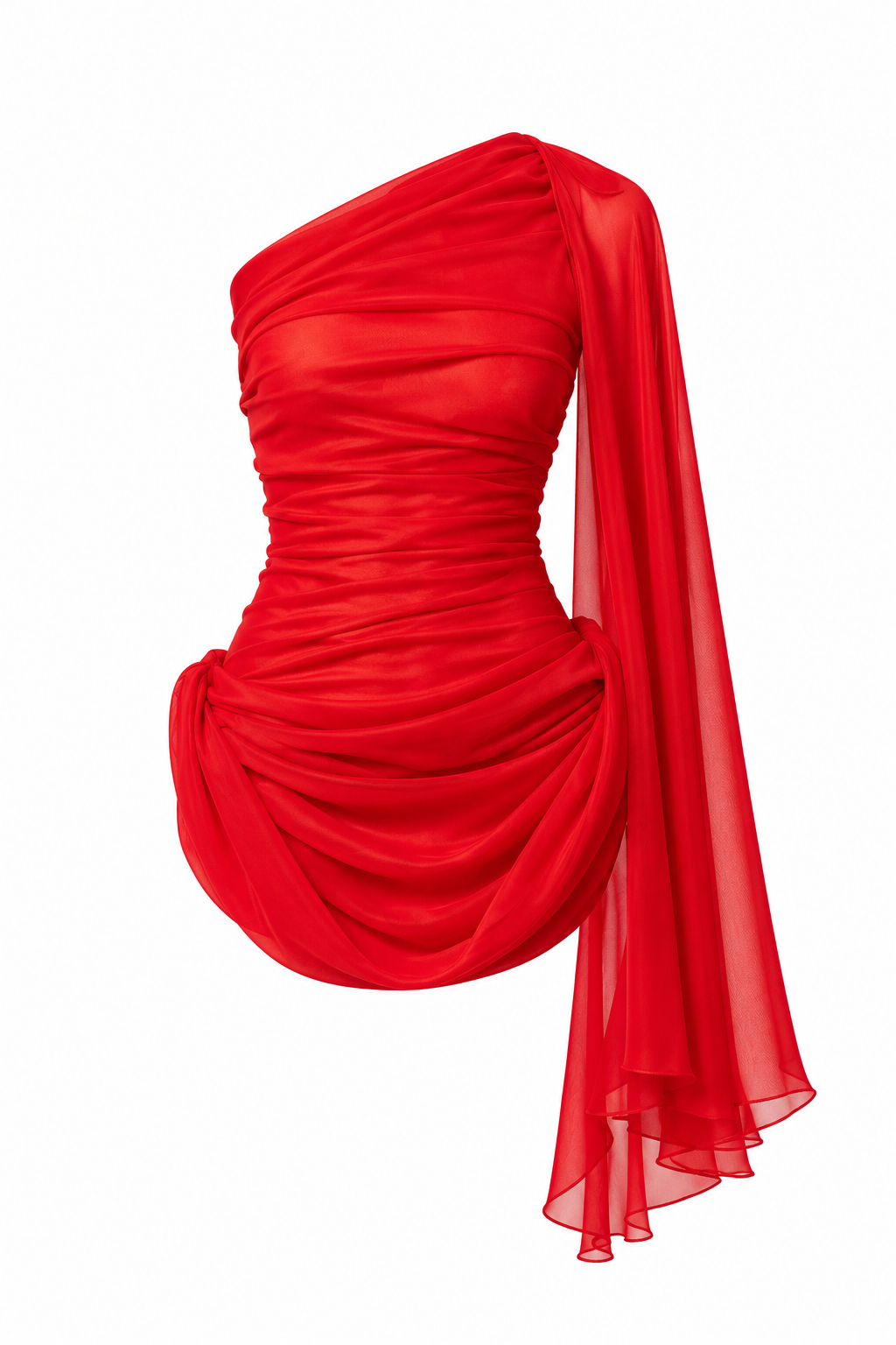 One-Shoulder Draped Mini