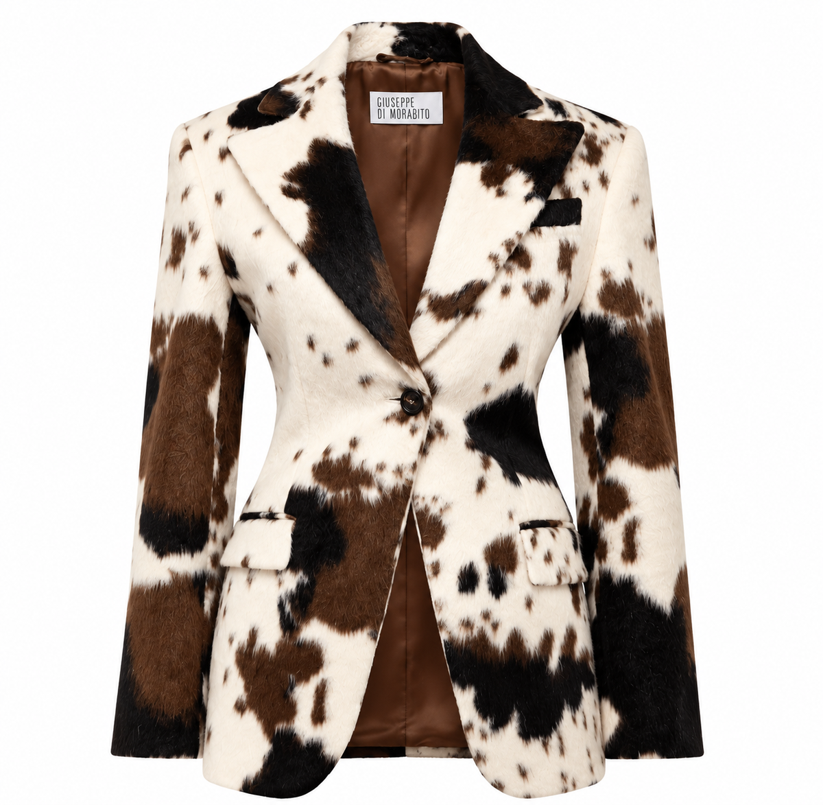 Giuseppe Di Morabito Cow Print Faux Fur Blazer