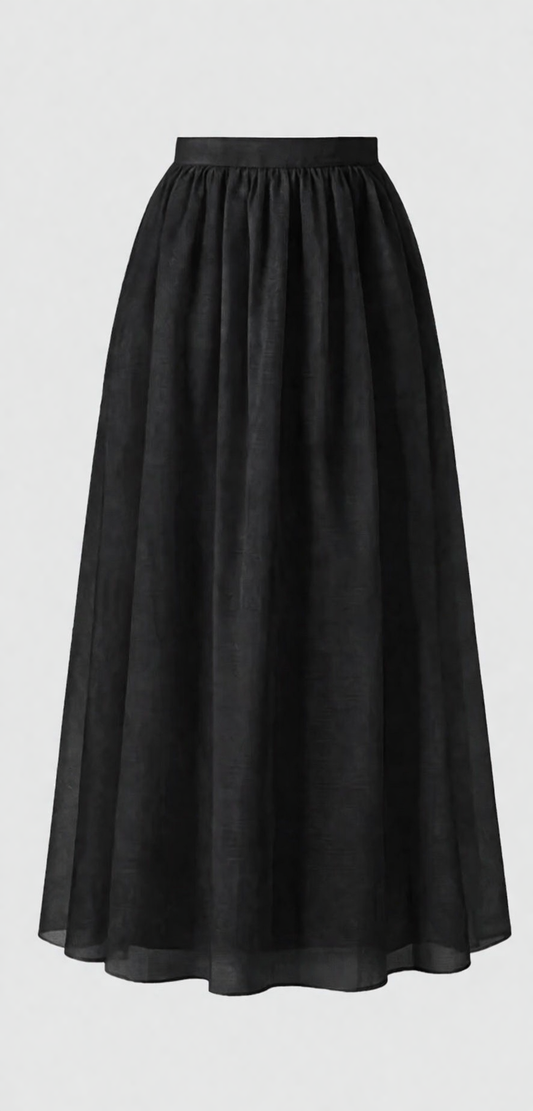 Melinda Linen and Silk Maxi Skirt