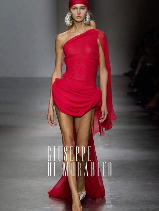 One-Shoulder Draped Mini