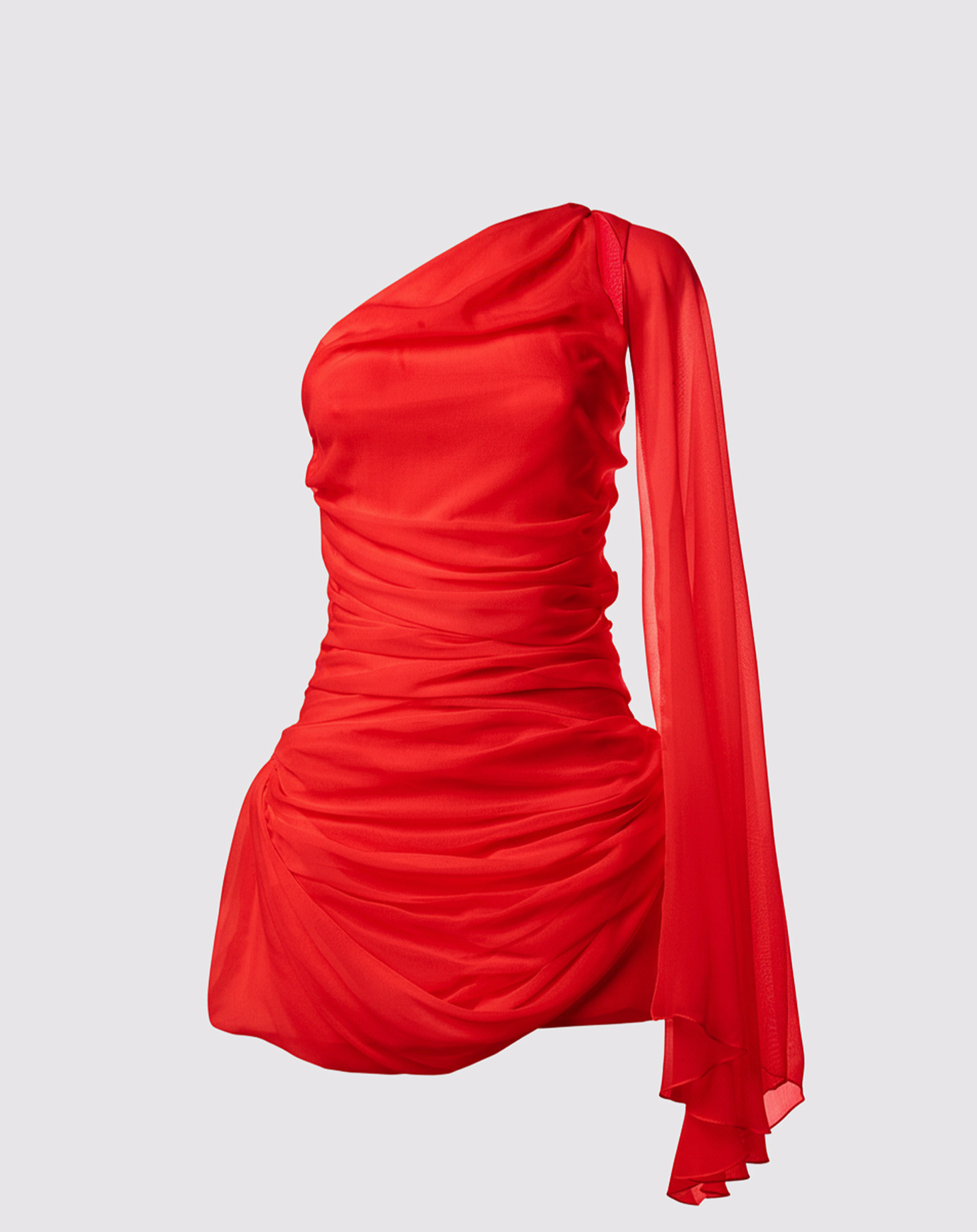 One-Shoulder Draped Mini