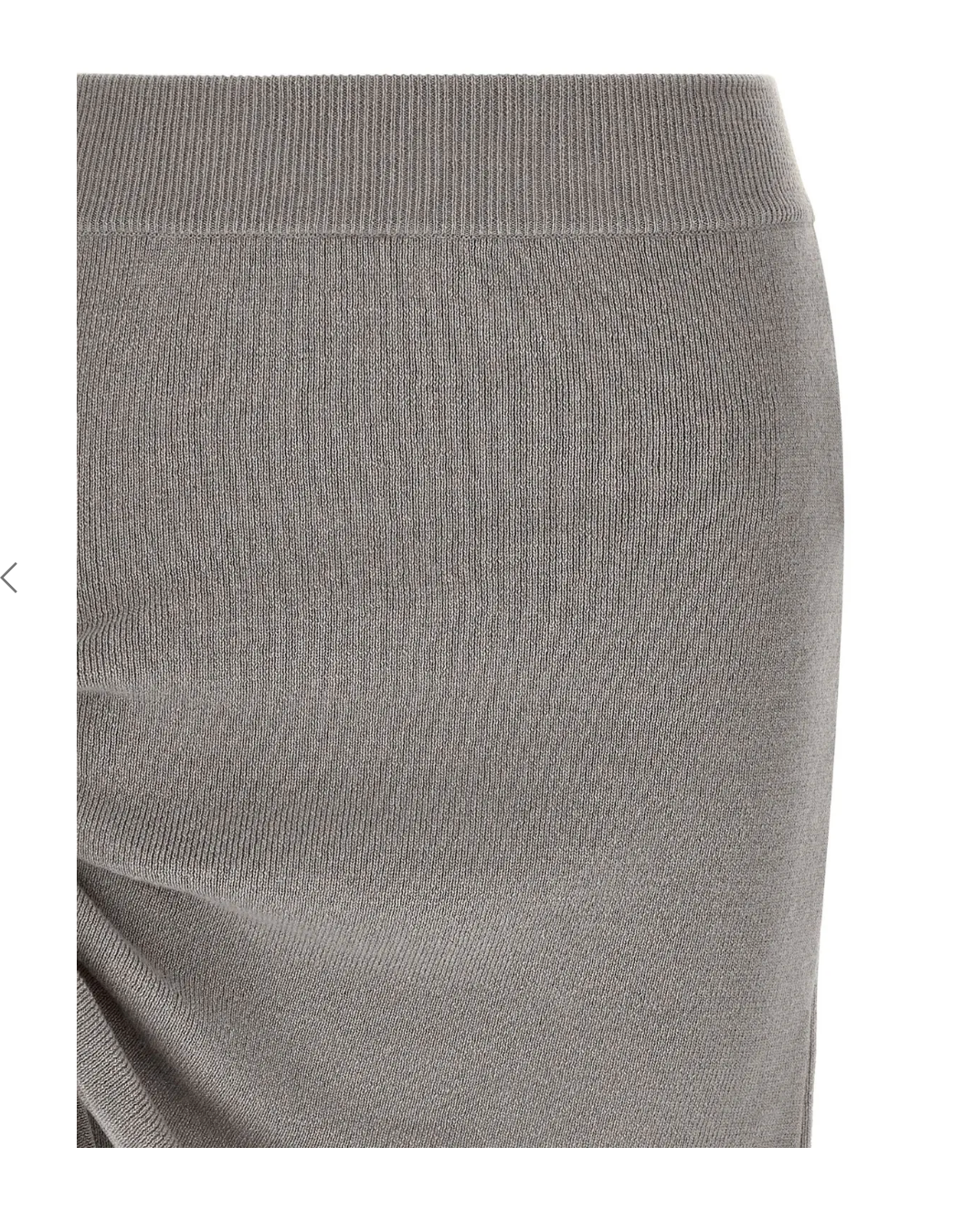Giuseppe Di Morabito Grey Draped Virgin Wool Knit Mini Skirt with Crystal Brooch